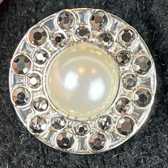 Talbots Wool Alpaca Black Sweater Cardigan Women's Pearl Rhinestone Button XL - Picture 10 of 15